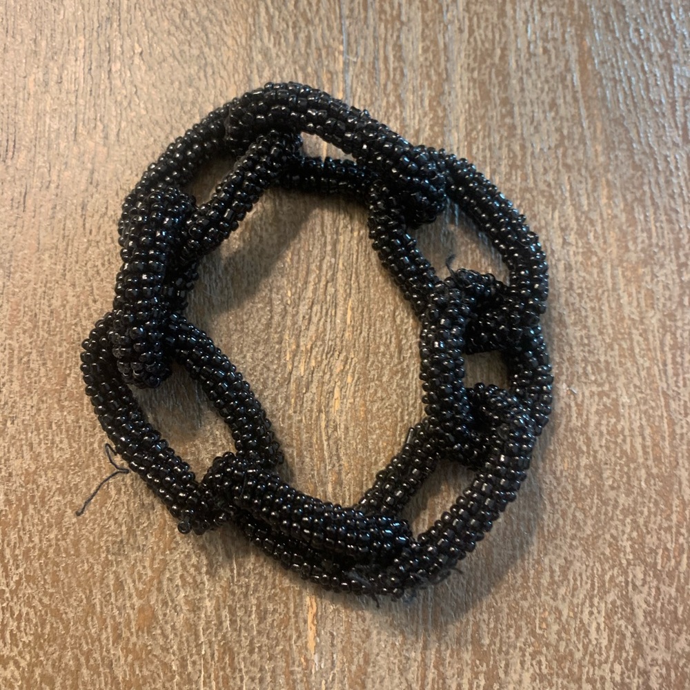 Black seed bead bracelet